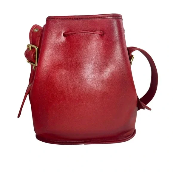 Coach 9952 Bucket Bag Women Red Vintage Leather Drawstring USA Made - Picture 2 of 14